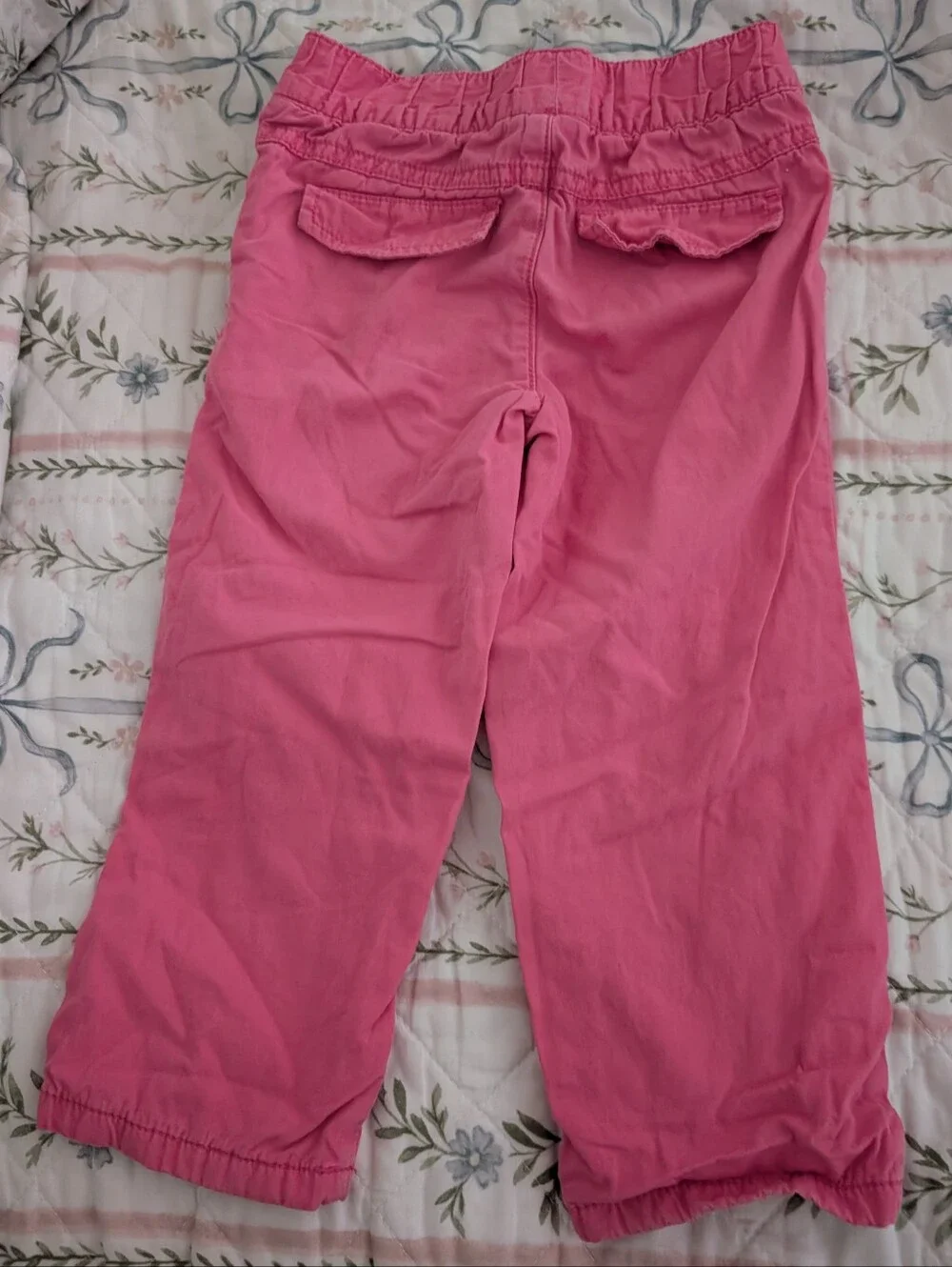 Carter's 2t Bright Pink Drawstring Knit Lined Wind Pants/Cargo